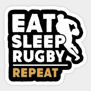 Eat sleep rugby repeat Sticker